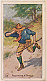Card 18, Following a Track, from the Boy Scouts series (E41), issued by the Scout Gum Company or to promote Harlequin Taffy Candy, Scout Gum Company, Rochester, New York or American, Commercial color lithograph