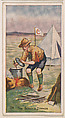 Card 34, The Scout's Dinner, from the Boy Scouts series (E41), issued by the Scout Gum Company or to promote Harlequin Taffy Candy, Scout Gum Company, Rochester, New York or American, Commercial color lithograph