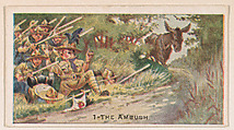 Card 1, The Ambush, from the Boy Scouts series (E41), issued by the Scout Gum Company or to promote Harlequin Taffy Candy, Scout Gum Company, Rochester, New York or American, Commercial color lithograph