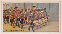 Card 4, The March Out, from the Boy Scouts series (E41), issued by the Scout Gum Company or to promote Harlequin Taffy Candy, Scout Gum Company, Rochester, New York or American, Commercial color lithograph