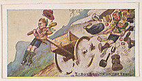 Card 7, Boy Scouts on the Trail, from the Boy Scouts series (E41), issued by the Scout Gum Company or to promote Harlequin Taffy Candy, Scout Gum Company, Rochester, New York or American, Commercial color lithograph