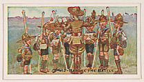 Card 12, Before the Battle, from the Boy Scouts series (E41), issued by the Scout Gum Company or to promote Harlequin Taffy Candy, Scout Gum Company, Rochester, New York or American, Commercial color lithograph