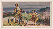 Card 31, Despatch Riding, from the Boy Scouts series (E41), issued by the Scout Gum Company or to promote Harlequin Taffy Candy, Scout Gum Company, Rochester, New York or American, Commercial color lithograph