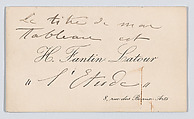 Henri Fantin-Latour, calling card, Anonymous, Engraving