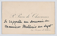 Pierre Puvis de Chavannes, calling card, Anonymous, Engraving