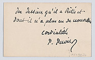 Pierre Puvis de Chavannes, calling card, Anonymous, Engraving