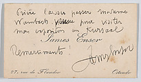 James Ensor, calling card, Anonymous, Letterpress