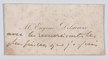 Eugène Delacroix, calling card, Anonymous, Engraving