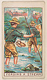 Fording a Stream, from the Boy Scouts series (E42) for the Fisher Candy Co., Fisher Candy Co., Philadelphia  American, Commercial color lithograph