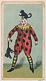 Clown holding two black monkeys, from the Circus Caramels series (E43) issued by the American Caramel Company to promote Circus Caramels, American Caramel Company, Philadelphia American, Commercial color lithograph