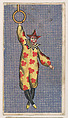 Clown hanging from gymnastic ring, from the Circus Caramels series (E43) issued by the American Caramel Company to promote Circus Caramels, American Caramel Company, Philadelphia American, Commercial color lithograph