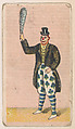 Clown holding large bat, from the Circus Caramels series (E43) issued by the American Caramel Company to promote Circus Caramels, American Caramel Company, Philadelphia American, Commercial color lithograph
