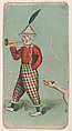 Goose following clown playing horn, from the Circus Caramels series (E43) issued by the American Caramel Company to promote Circus Caramels, American Caramel Company, Philadelphia American, Commercial color lithograph