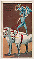 Acrobatic Bareback Riders, from The Circus series (E44) issued by Messer's Gum, Messer's Gum American, Commercial color lithograph