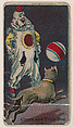 Clown and Trick Dog, from The Circus series (E44) issued by Messer's Gum, Messer's Gum American, Commercial color lithograph