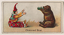 Clown and Bear, from The Circus series (E44) issued by Messer's Gum, Messer's Gum American, Commercial color lithograph