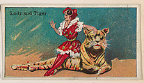 Lady and Tiger, from The Circus series (E44) issued by Messer's Gum, Messer's Gum American, Commercial color lithograph