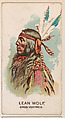 Lean Wolf, Gros Ventres, from the Indian Pictures series (E46) issued by The Philadelphia Caramel Company, Philadelphia Caramel Co., Camden, New Jersey  American, Commercial color lithograph