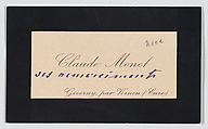 Claude Monet, calling card, Anonymous, Engraving