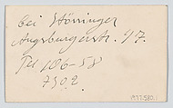 Alexander Archipenko, calling card, Anonymous, American, 20th century, Letterpress