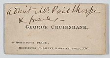 George Cruikshank, calling card, Anonymous, Engraving