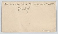Joseph Durand-Ruel, calling card, Anonymous, Engraving