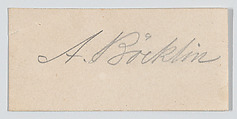 Arnold Böcklin, calling card, Arnold Böcklin Swiss, Graphite