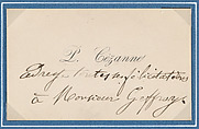 Paul Cézanne, calling card, Anonymous, Letterpress