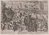 Plate 20: Elisha Bringing the Blinded Syrian Army to the King of Israel, from "The Battles of the Old Testament", Antonio Tempesta  Italian, Etching