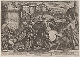 Plate 15: The Death of Abimelech, from "The Battles of the Old Testament", Antonio Tempesta Italian, Etching