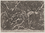 Plate 14: Gideon Terrorizing the Enemy Camp, from "The Battles of the Old Testament", Antonio Tempesta  Italian, Etching