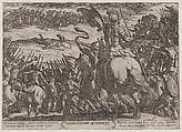 Plate 16: David Killing Goliath, from "The Battles of the Old Testament", Antonio Tempesta  Italian, Etching
