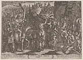 Plate 17: David Returning in Triumph with the Head of Goliath, from "The Battles of the Old Testament", Antonio Tempesta  Italian, Etching