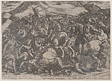 Plate 9: The Israelites Battling the Amalekites, from "The Battles of the Old Testament", Antonio Tempesta Italian, Etching