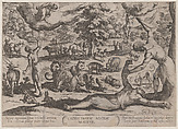 Plate 1: Cain Killing Abel, from "The Battles of the Old Testament", Antonio Tempesta Italian, Etching