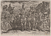 Plate 3: Abraham Taking Lot and His Family to His Own Land, from "The Battles of the Old Testament", Antonio Tempesta Italian, Etching