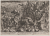 Plate 22: Josaphat Thanking God for His Victory, from "The Battles of the Old Testament", Antonio Tempesta Italian, Etching