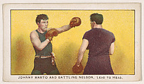 Johnny Marto and Battling Nelson, Lead to Head, from the 27 Scrappers series (E79) for the Philadelphia Caramel Company, Philadelphia Caramel Co., Camden, New Jersey  American, Commercial color lithograph