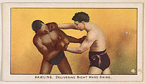 Rawlins, Delivering Right Hand Swing, from the 27 Scrappers series (E79) for the Philadelphia Caramel Company, Philadelphia Caramel Co., Camden, New Jersey  American, Commercial color lithograph