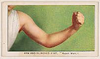 Arm and Clinched Fist, "Right Way," from the 27 Scrappers series (E79) for the Philadelphia Caramel Company, Philadelphia Caramel Co., Camden, New Jersey  American, Commercial color lithograph