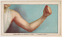 Arm and Clinched Fist, "Wrong Way," from the 27 Scrappers series (E79) for the Philadelphia Caramel Company, Philadelphia Caramel Co., Camden, New Jersey  American, Commercial color lithograph
