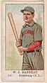 W. J. Barbeau, 3rd Base, Pittsburgh, National League, from the Baseball Caramels series (E91-C) for the American Caramel Company, American Caramel Company, Philadelphia  American, Commercial color lithograph