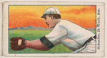 Schaefer, 2nd Base, Washington, American League, from the Baseball Gum series (E92), issued by Croft and Allen Co., Croft and Allen Co., Philadelphia, Commercial color lithograph