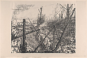 Reconstruction of a Clyde Shipyard (On the Clyde, no. 4), Sir Muirhead Bone  British, Scottish, Lithograph