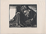 Death with a Woman in His Lap (Tod Mit Frau Im Schoss), Käthe Kollwitz  German, Woodcut