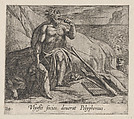 Plate 143: Polyphemus Eating Ulysses' Men, as Achaemides Watches (Ulyssis socios deuorat Polyphemus), from Ovid's 'Metamorphoses', Antonio Tempesta  Italian, Etching