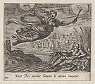 Plate 137: Canens Searching for Pics (Uxor Pici nomine Canens in auram mutatur), from Ovid's 'Metamorphoses', Antonio Tempesta  Italian, Etching