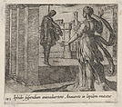 Plate 143: Anaxarete Seeing the Dead Iphis (Iphidis suspendium animaduertens Anaxarete in lapidem mutatur), from Ovid's 'Metamorphoses', Antonio Tempesta Italian, Etching