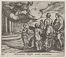 Plate 18: Mercury Falling in love with Herse (Mercurius Herses amore accenditur), from Ovid's 'Metamorphoses', Antonio Tempesta Italian, Etching