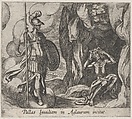 Plate 19: Minerva at Envy's Cave (Pallas Invidiam in Aglaurum incitat), from Ovid's 'Metamorphoses', Antonio Tempesta Italian, Etching